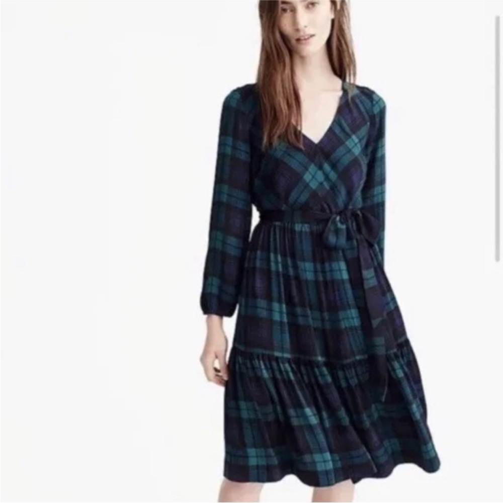 J. Crew Black Watch Plaid Dress